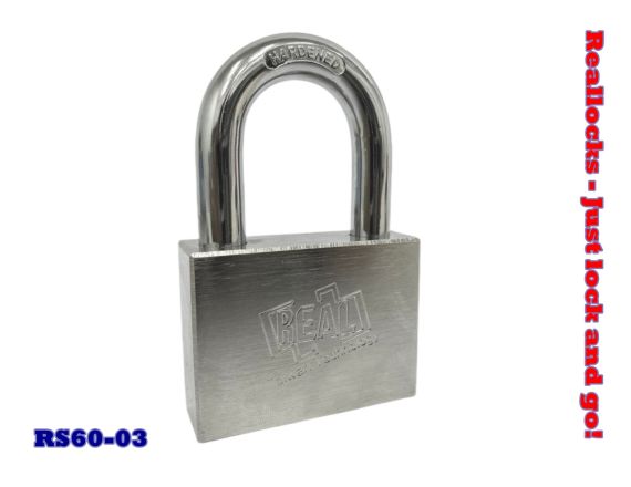 KHÓA TREO REAL VUÔNG THAU 60mm RS60-03 MÀU INOX